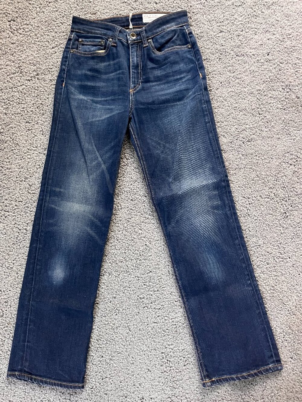 RAG & BONE MINA HIGH-RISE ANKLE CIGARETTE MEDIUM WASH BLUE JEANS - EUC  25